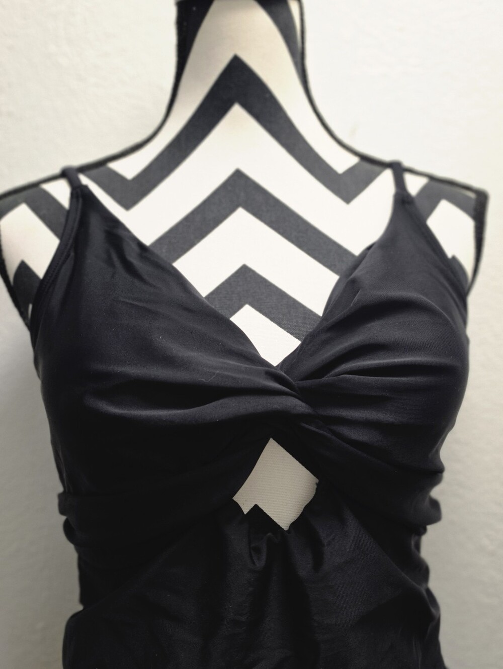 Cupshe Black Twist-Front One-Piece Swimsuit - Picture 3 of 9